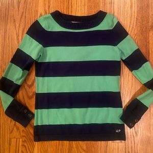 Vineyard Vines blue and green striped sweater